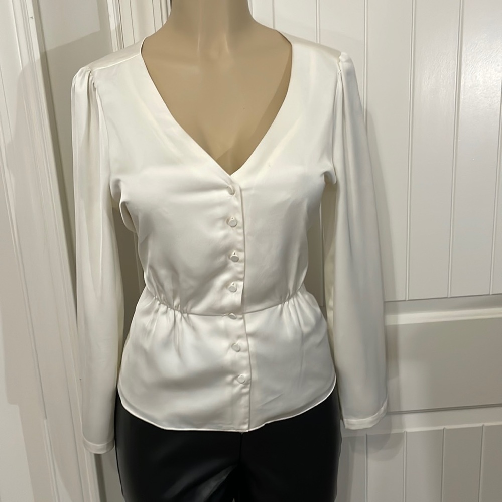 Elegant White Button-Up Women's Top